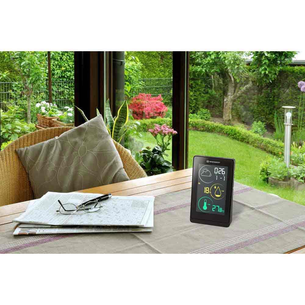 Bresser Stazione meteo radio Temeo Life H con display a colori, muffa, gelo e calore, tendenza meteorologica, sensore esterno incluso
