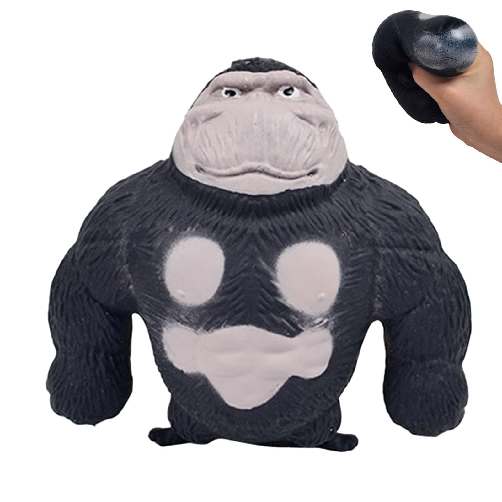 Stretchy Monkey Stress Relief Toy Squeeze, Stretch & Fidget Sensory Toy for Adults & Kids Brown Gorilla Toys，Black