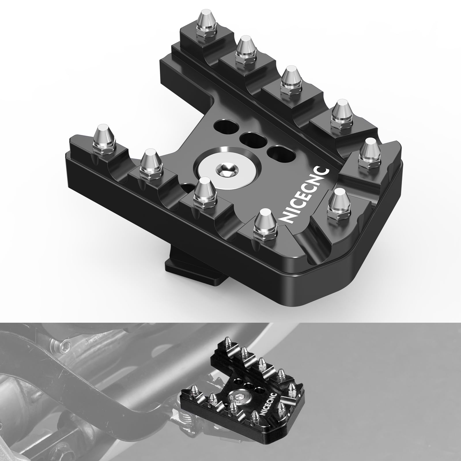 NICECNC Estensione del pedale della leva del freno per moto compatibile con Yamaha Tenere 700/XTZ700 2019 2020 2021 2022 2023 2024, Tenere 700 Rally Edition 2020-2024, nero