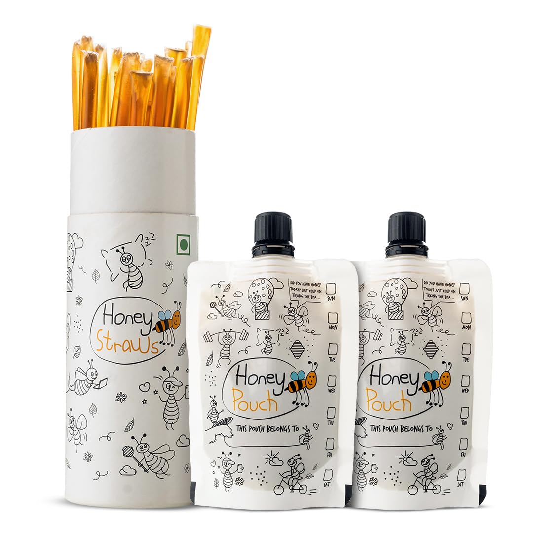 Honey All Day Raw Honey Pouch (Pack of 2-70 gm each) & Honey Straws (280 gms, 40 Single Sticks) |100% Natural Cold Processed Organic Honey | Ethically sourced from forests of Bengal | No Added Sugar-image-37