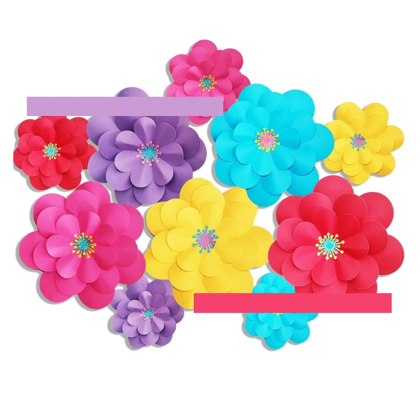 10 Juegos/100 Flores De Papel for Decoración Paredes Para Decoraciones
