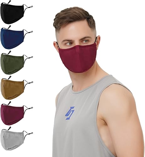 Miniatura 5 de Mascarilla facial de tela de 3 capas, lavable, reutilizable y transpirable, con bucles ajustables de protección para los oídos, para mujeres y