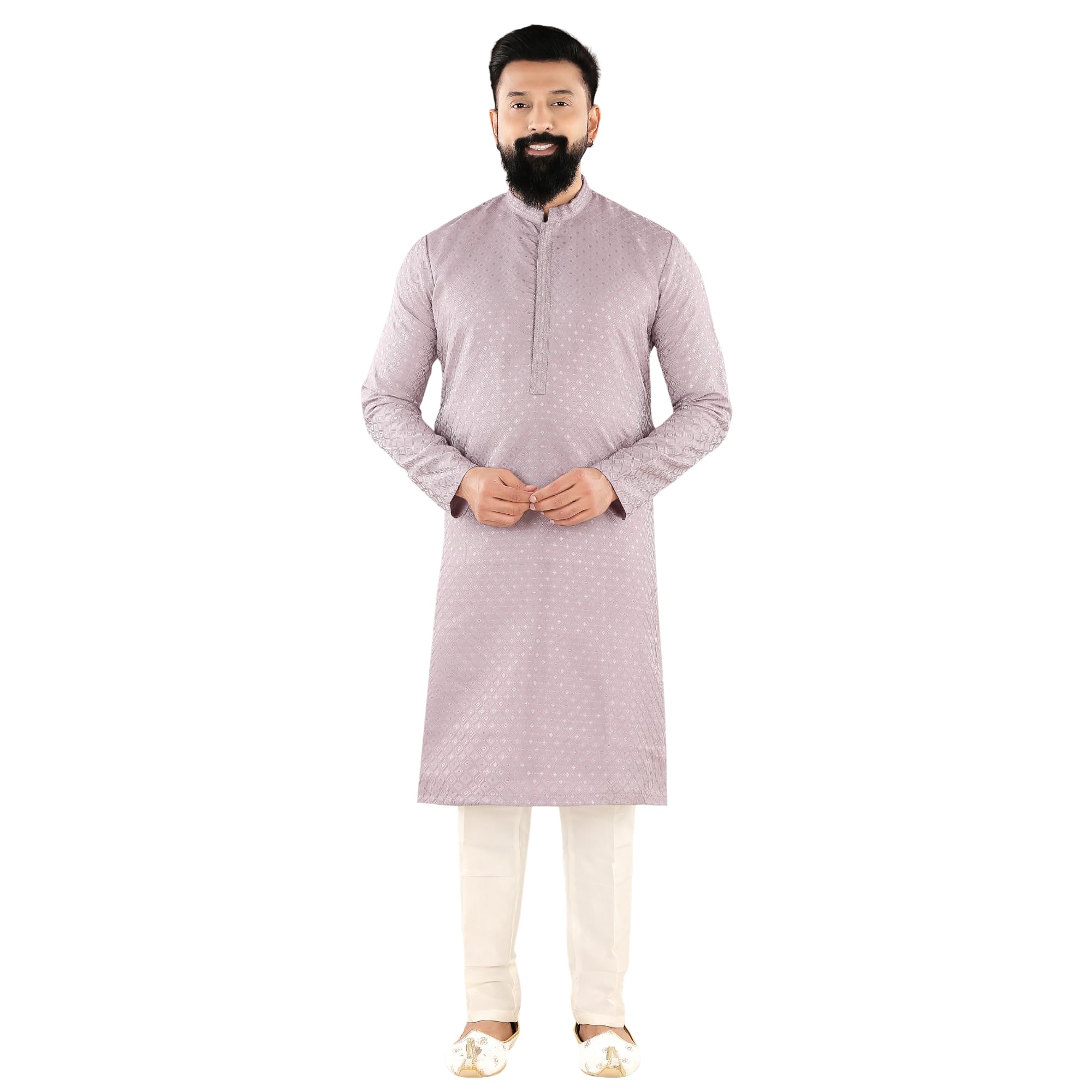 Men Kurta Bottom Set Comfortable Fabric Traditional Indian Ethnic Dress for Wedding Ceremony Festival Celebration and Occasion | Onion-image-42