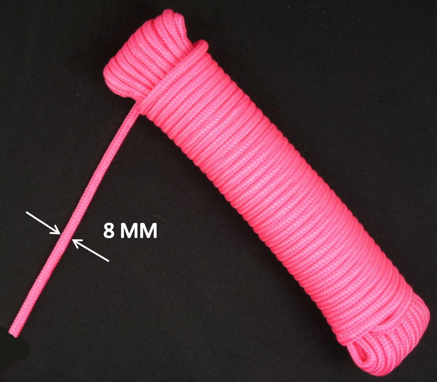 Pink Ropes Durable 8mm x 10m Pink Polypropylene Rope with Diamond Braided Cable Rope ...