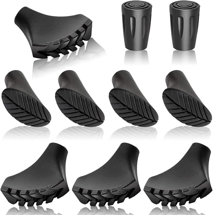 18 Stück Nordic Walking Gummipuffer - Rutschfester Schutz Für Wanderstöcke