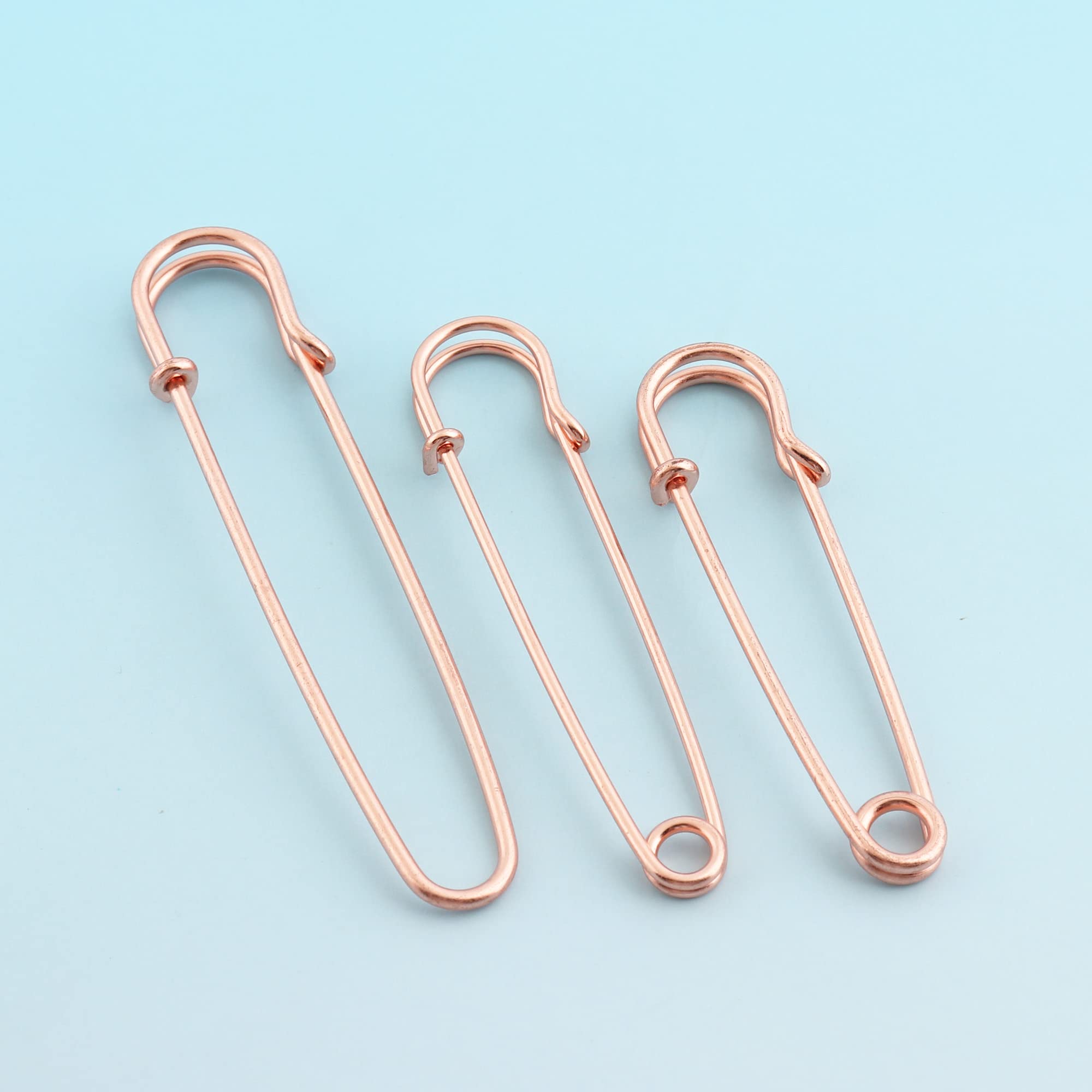 pins， 20pcs 64mm/70mm/100mm Rose gold Safety Pins Large Metal DIY Jumbo Kilt Blanket Brooch for Garment(M(70mm))