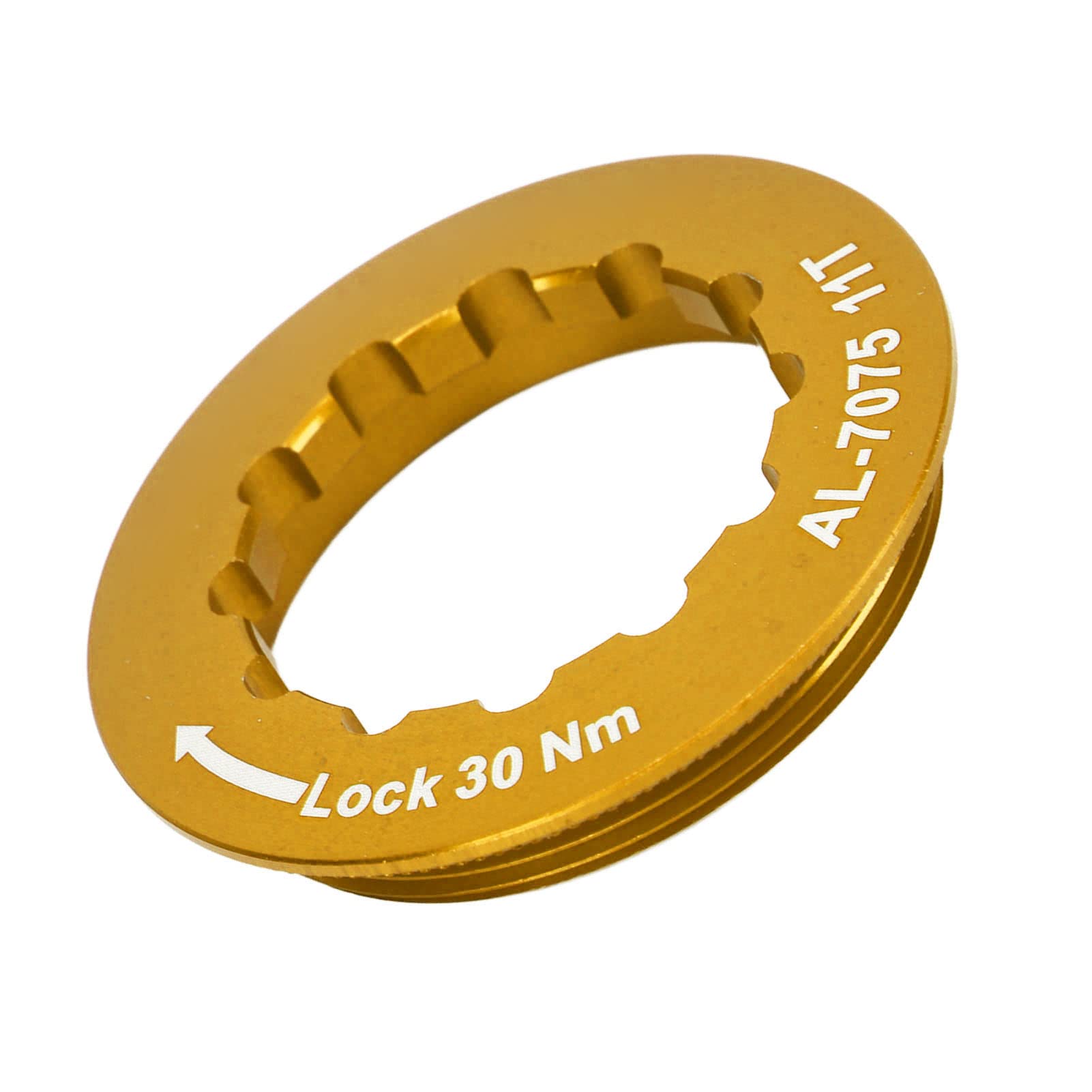 CHICIRIS High Strength Mountain Bike Cassette Lock Ring Wear-resistant Cassette Lock Ring Stable Angle Cassette Lock Ring (Gold)