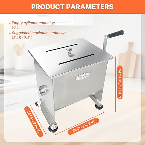 Vista 12 de Hakka Mezcladores de carne y mezcladores de alimentos, Acero inoxidable