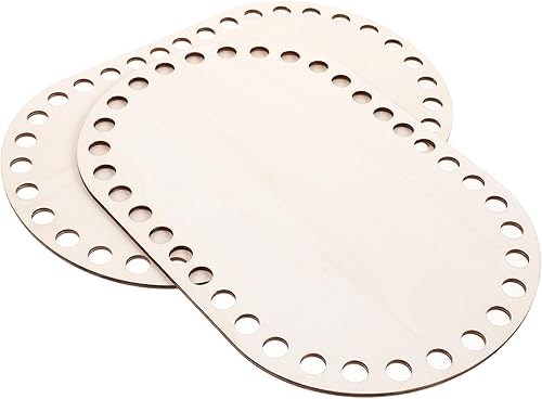 Miniatura 3 de EXCEART 2 piezas de fondo natural preperforado de ganchillo de madera para manualidades y suaves para proyectos de ganchillo y tejido para bolsas