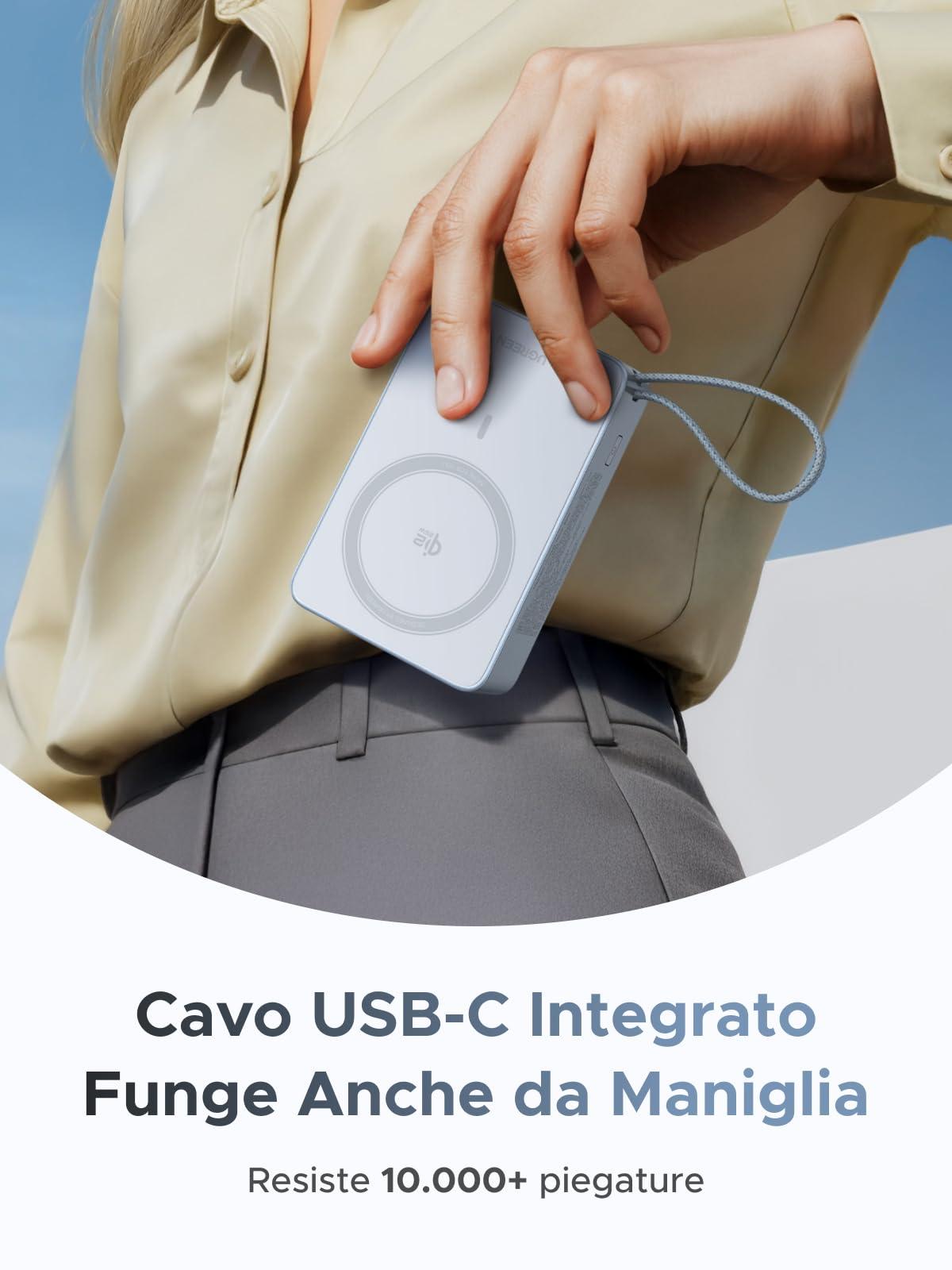 UGREEN MagFlow Qi2 25W Power Bank Magnetico 20000mAh Cavo USB C PD 45W | Batteria Esterna Magsafe Caricatore Portatile Wireless Ricarica Rapida Schermo Digitale Compatibile con iPhone 17 16 15 14 13