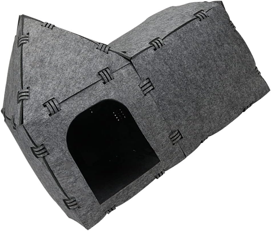 balacoo Felt Cat Tunnel House Creative Pet Plaything Indoor Cat Housing Compact Design Bright Colors for Enrichment Exercise Felt Material Relax