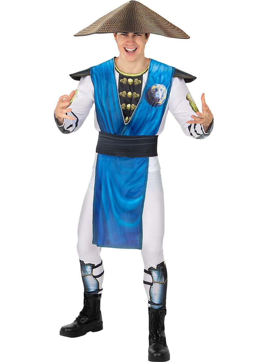 Funidelia | Kostium Raiden Mortal Kombat Męskie Gry Video - Strój dla dorosłych i zabawne akcesoria na imprezy karnawał i Halloween - Niebieski