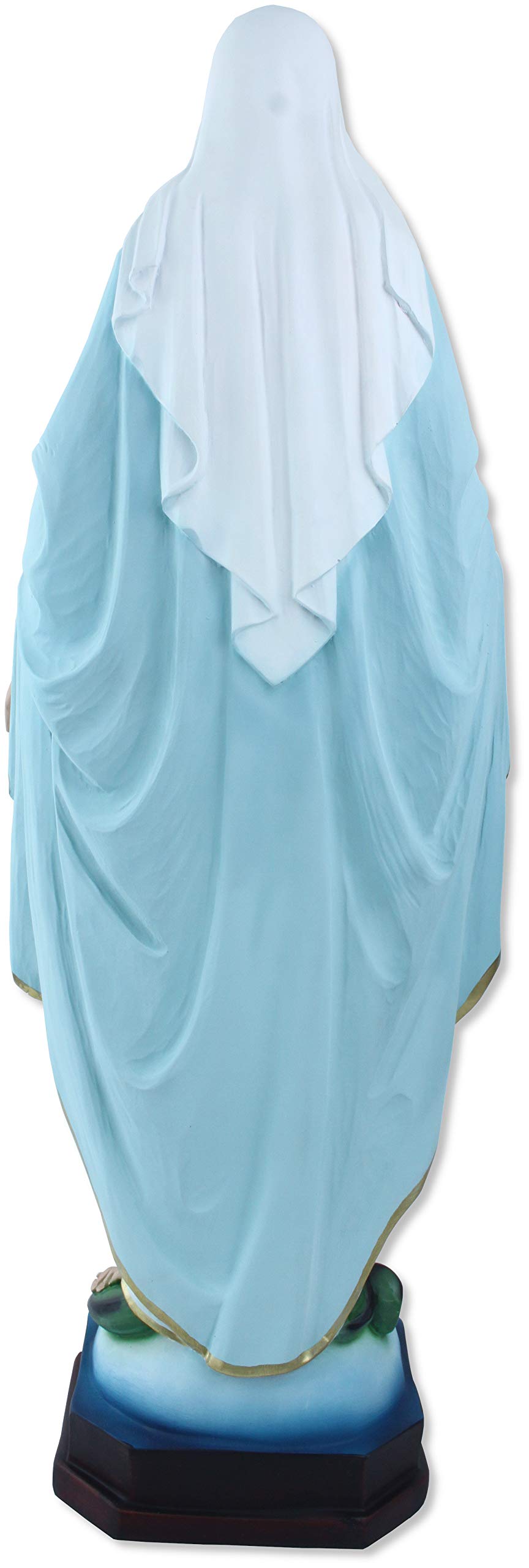 Proposte Religiose Statua della Madonna Immacolata o Miracolosa in Resina. Altezza cm 60. Dipinta a Mano.