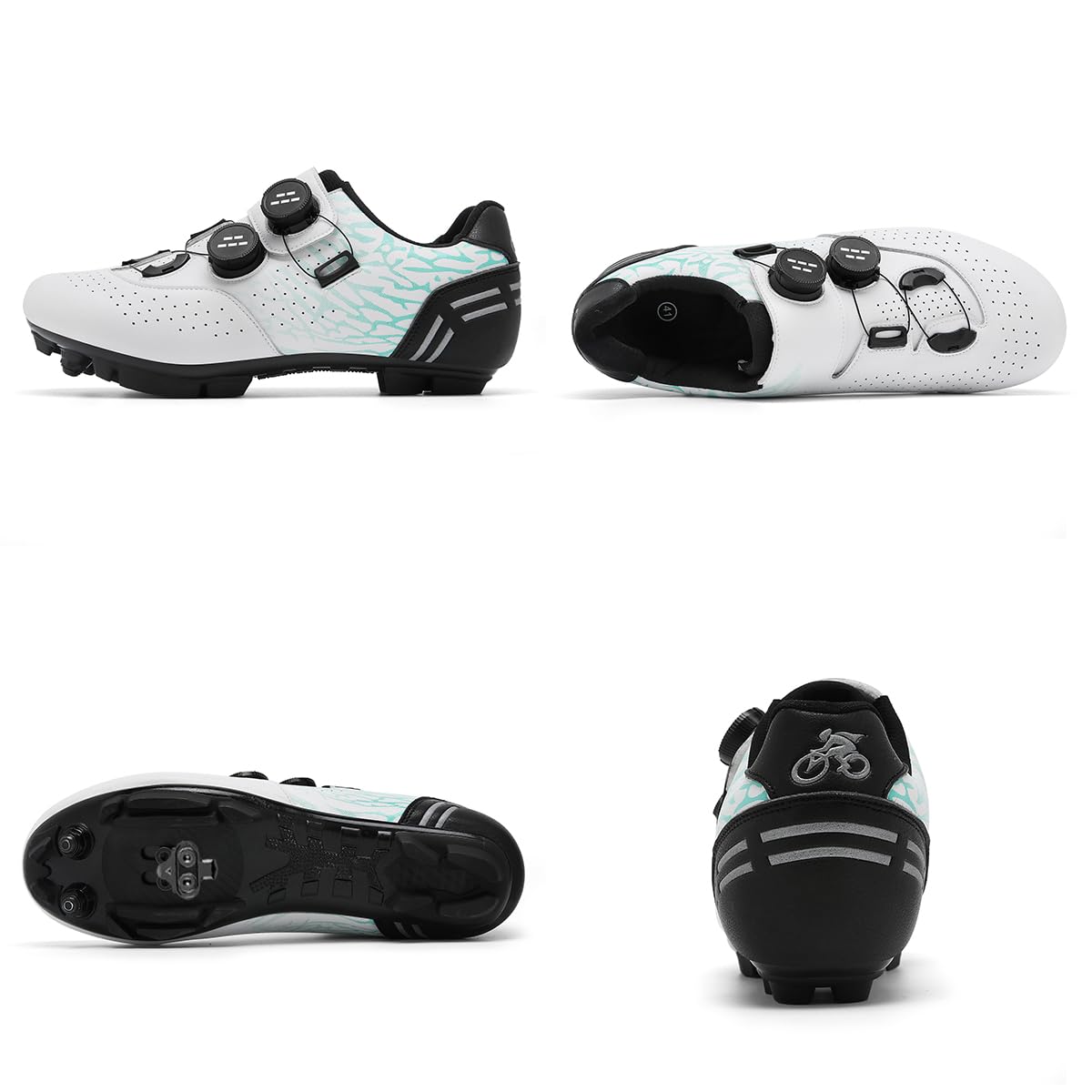 Zapatilla de Ciclismo MTB Hombre, Mujer Zapatos Bicicleta de Montaña Impresión Respirables Compatibles con SPD Lock System