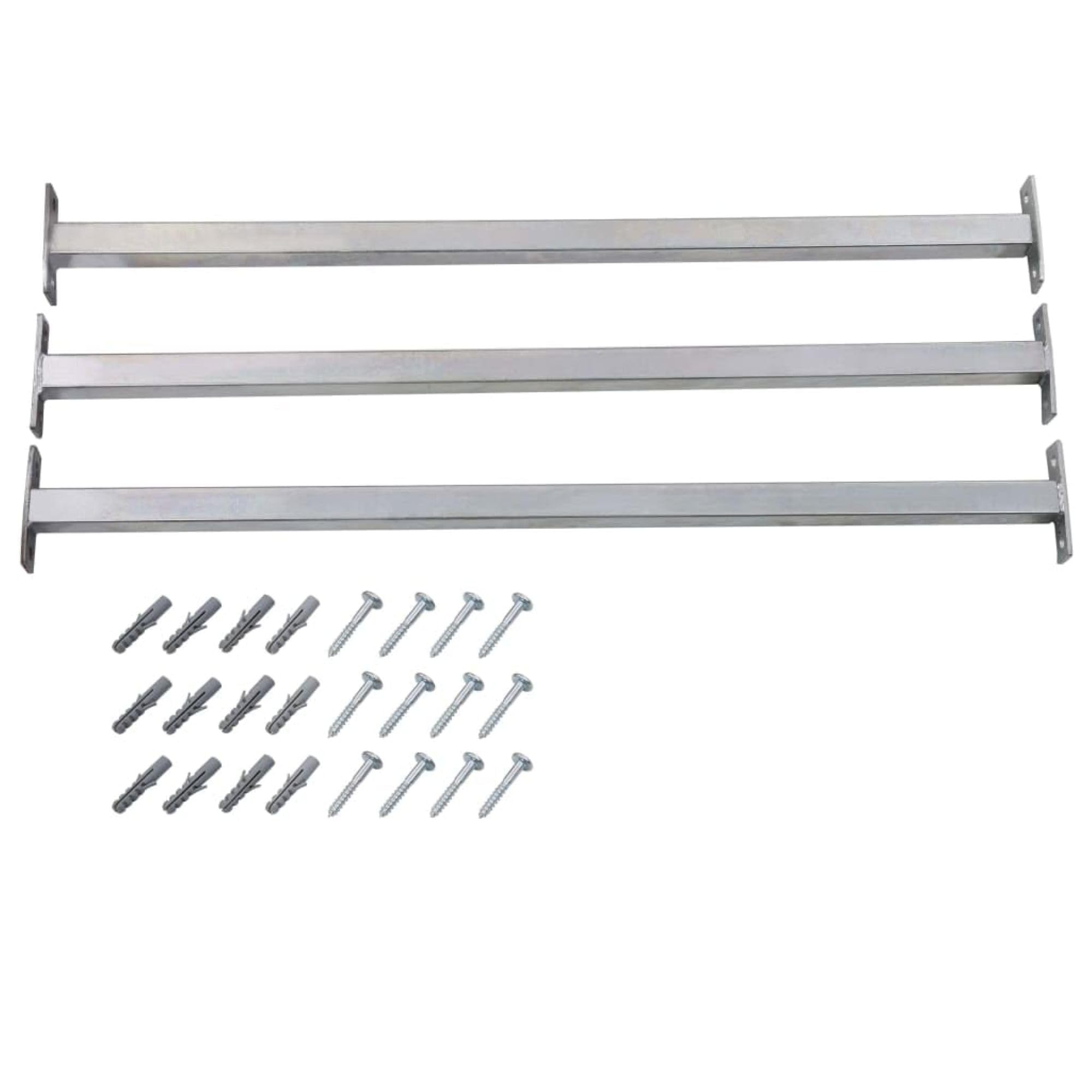 vidaXL Einstellbare Sicherheitsfensterstangen, 3 Stück, Silber, 710–1200 mm, Stahl, Fenstergriffschutz, Sicherheitsbarriere für Haus und Büro, Kinderschutz, Einfache Montage
