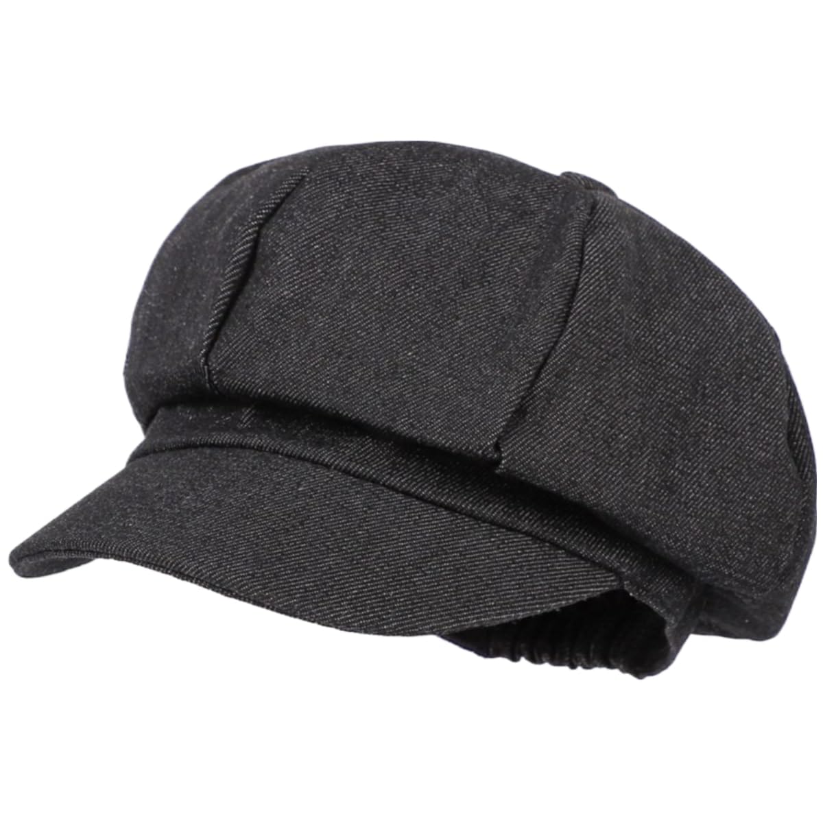 Classic Style Beret Newsboy Cap Ivy Gatsby Beanie Octagonal Visor Hat for Women (Black)