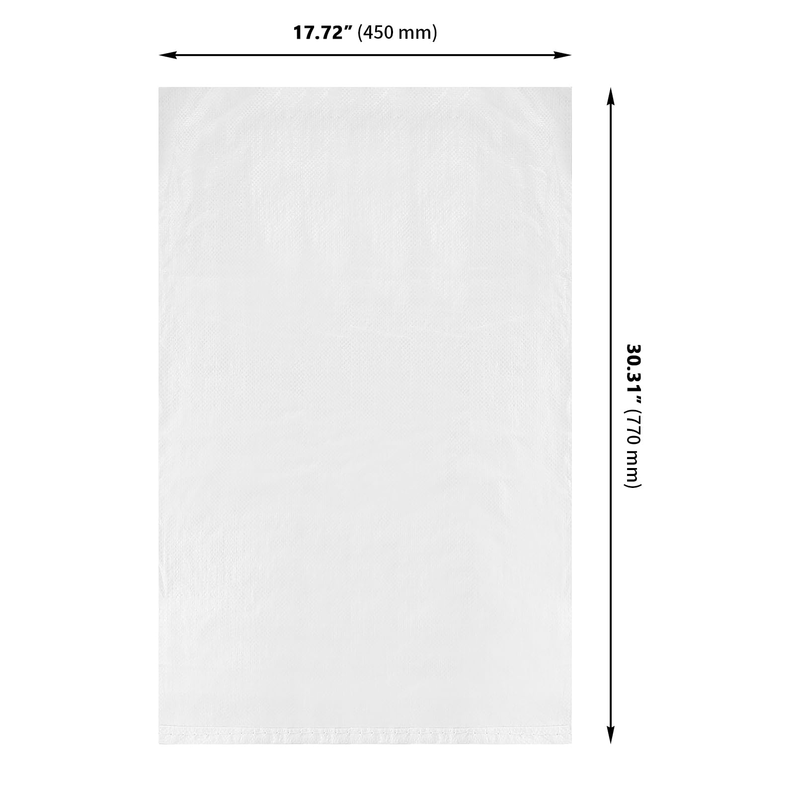 50 bolsas de arena vacías de 18 x 30 pulgadas, bolsas de arena blancas con rollo de cuerda de amarre de 20 m, bolsas de arena tejidas de polipropileno para control de inundaciones,