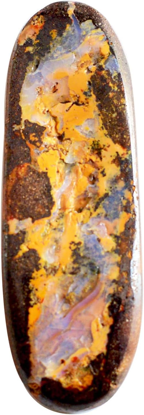 Natural Multicolor Boulder Opal 39 Ct Fancy Cabochon Loose Gemstone Single Stone for Ring Pendant Necklace Making DIY Craft Jewelry 44x15x6 mm