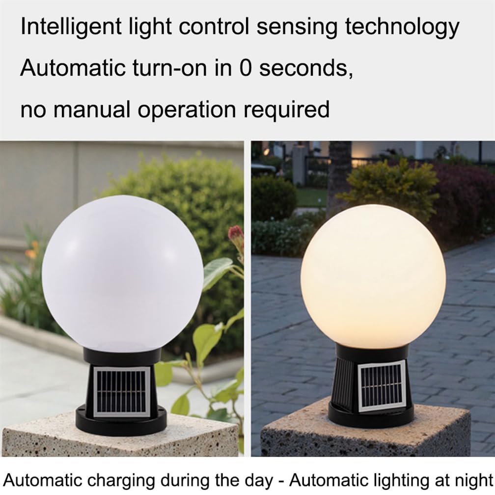 Lampada Da Tavolo Solare Per Esterni Lampada A Palo Con Sfera In Acrilico Bianco E Supporto In Alluminio 4 Modalità Di Luminosità Colori RGB Luci Solari Per Giardino, Veranda