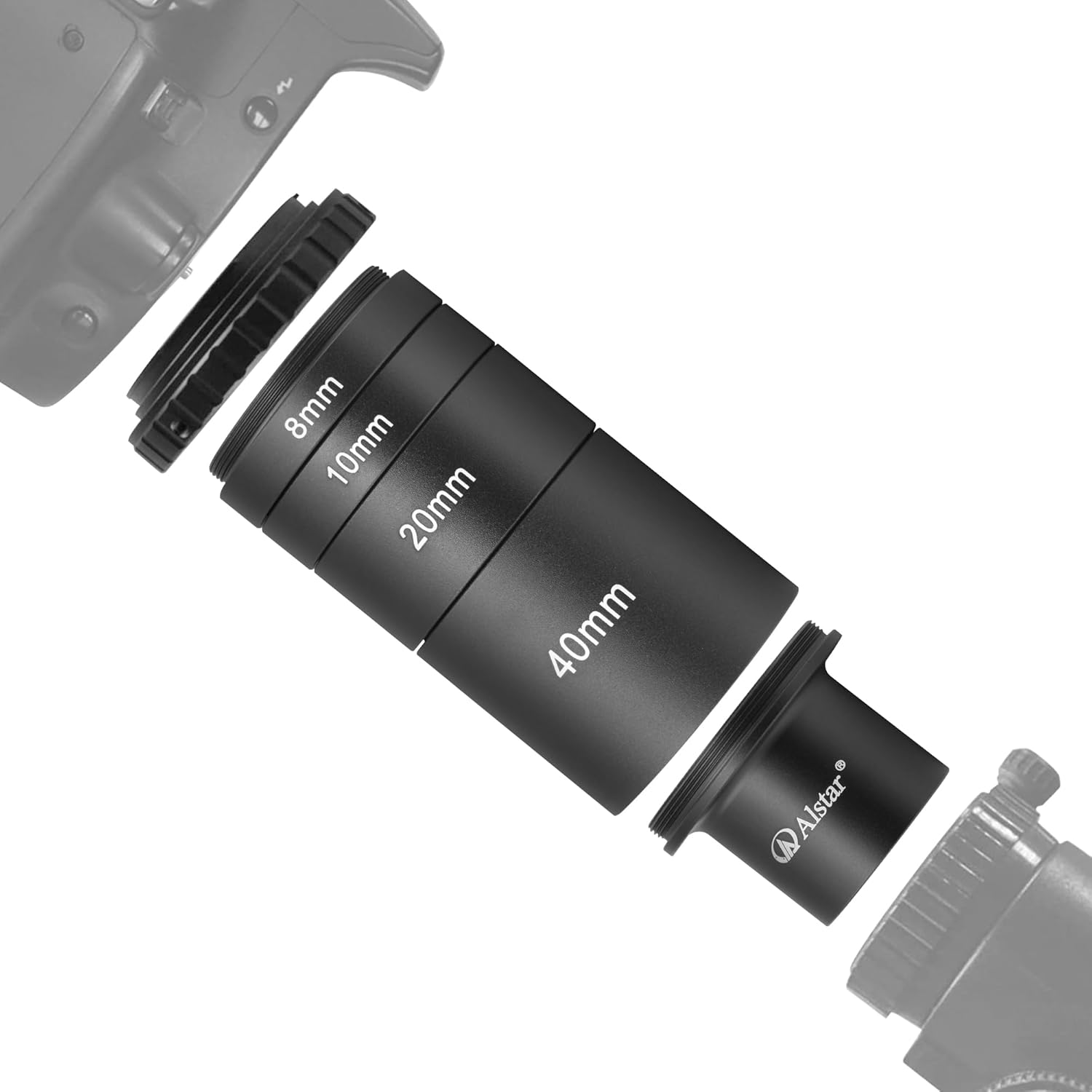 Alstar Telescope Photo Adapter for Minolta AF and Sony A Mount DSLR Cameras - Bundle with - Astronomical T2-Extension Tube Kit