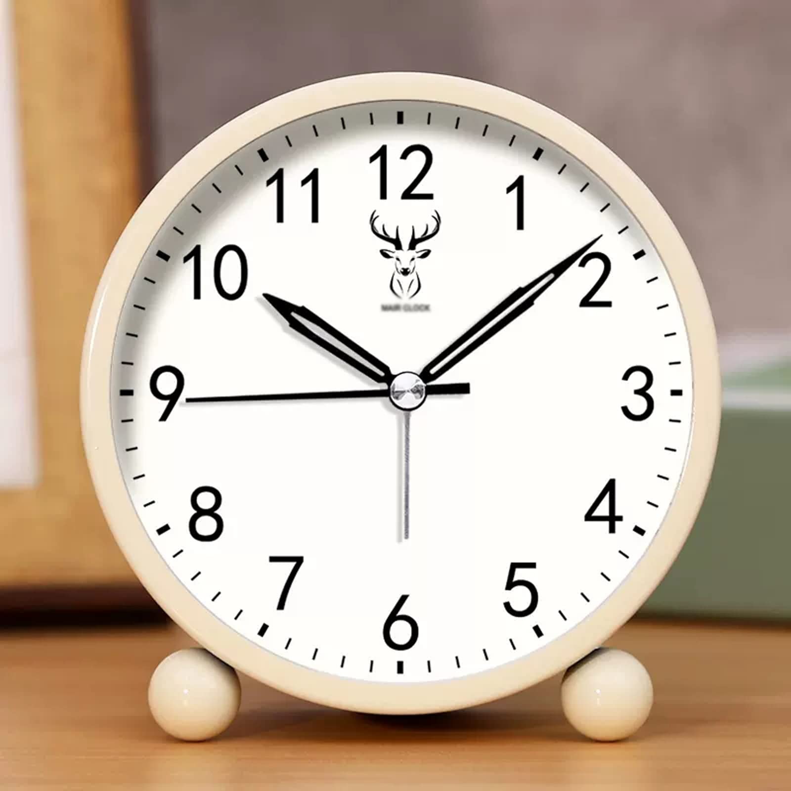 SBZIOJHDR alarm clock, Alarm clocks bedside for bedrooms, Clock,Clocks Bedside,4" Analog for Bedroom Battery Operated Round with Backlight smart alarm clock