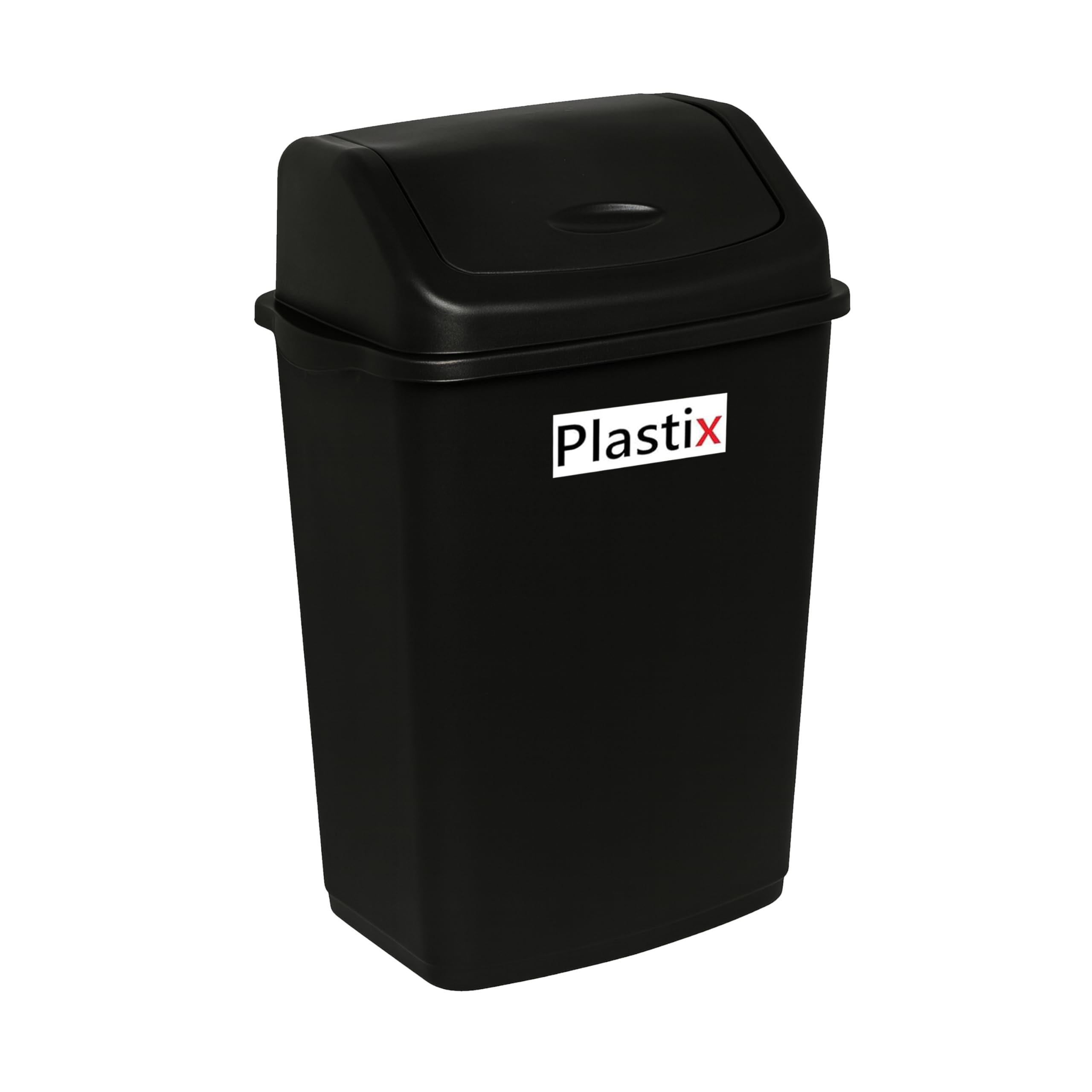High Grade Plastic Black Swing Flip Top Waste Rubbish Kitchen Bin Dustbin (50L 50 Litre Extra Large)