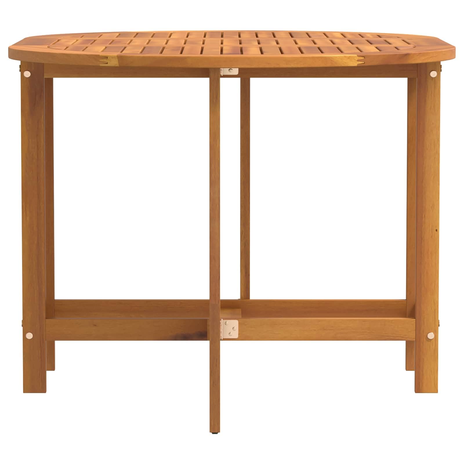Stół ogrodowy, brązowy, z litego drewna akacjowego, 110 x 60 x 72 cm, składany stół zewnętrzny do ogrodu, na taras i balkon, stabilny drewniany stół o rustykalnej elegancji, trwały i odporny