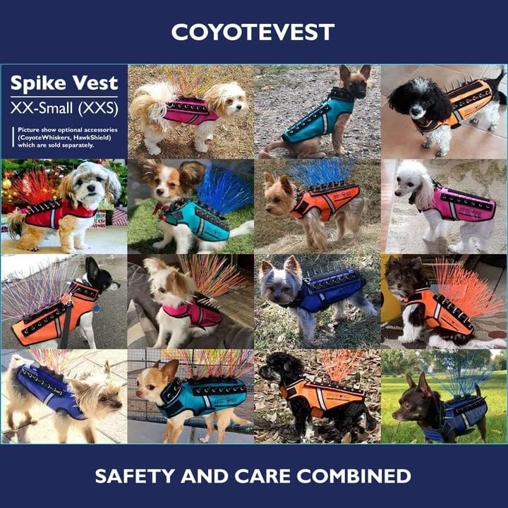 Miniatura 9 de CoyoteVest SpikeVest - Chaleco de arnés para perro, accesorios reflectantes para perros con púas para proteger a tu mascota de ataques de Raptor y