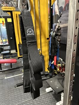 EliteFTS Heavy Duty 3 Loop Tricep Strap - Tricep Rope Cable Attachment Handles, Tricep Pull Down Rope for Push Downs, Crunches, Facepulls for Professional Gym - Triceps Extension Straps Gym Equipment
