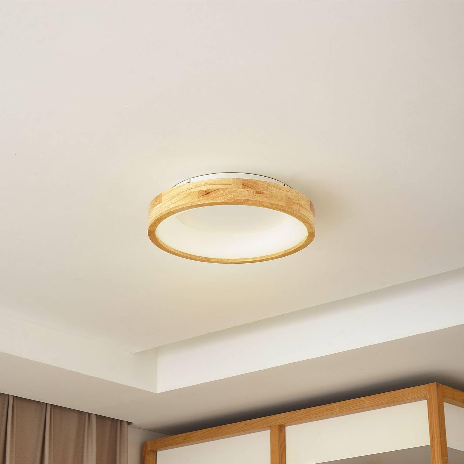 Lucande Bombillas LED lámpara de techo en madera, plafón | lámpara de salón, moderno, cct, 2700 k blanco cálido - 6500 k luz, de madera para comedor, sala de estar, salón, pasillo