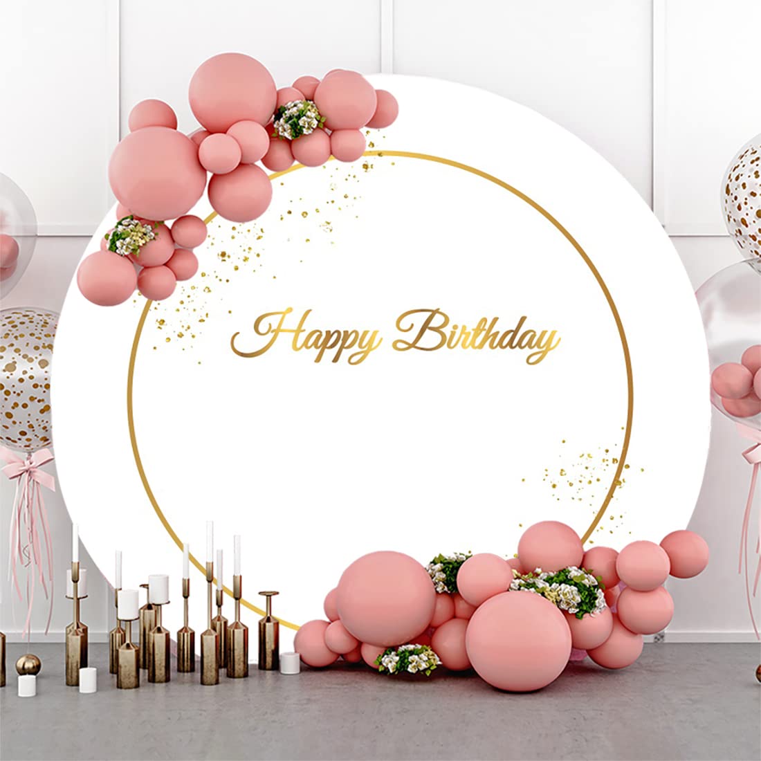 Toile De Fond Anniversaire Or Et Blanc à Paillettes - 2,1x1,5 M - Décoration Fête, Photo, Vidéo - Pour Adultes