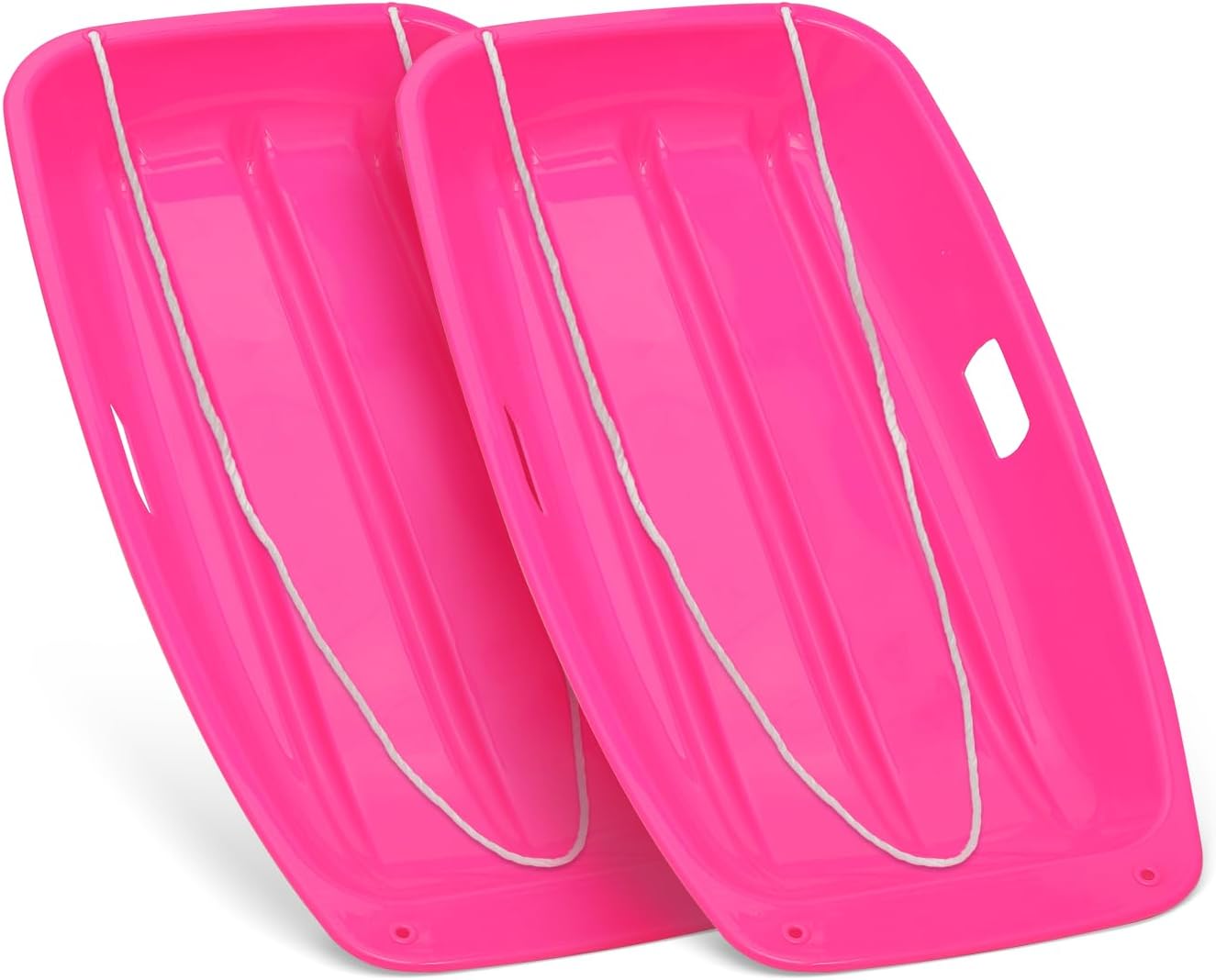 Magshion Plastic Sleds for Winter, 2 Pack Classic Kids