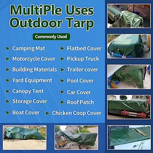 CAMPMAC ArmyGreen Polyethylene Tarp Cover, 8 Mil Thick