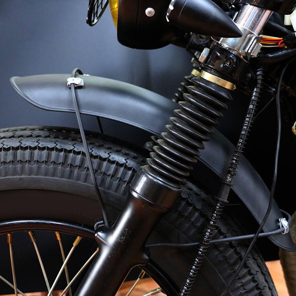 Moto Nero Parafango Anteriore Retro Copertura In Metallo Opaco Per CG125 Cafe Racer Chopper