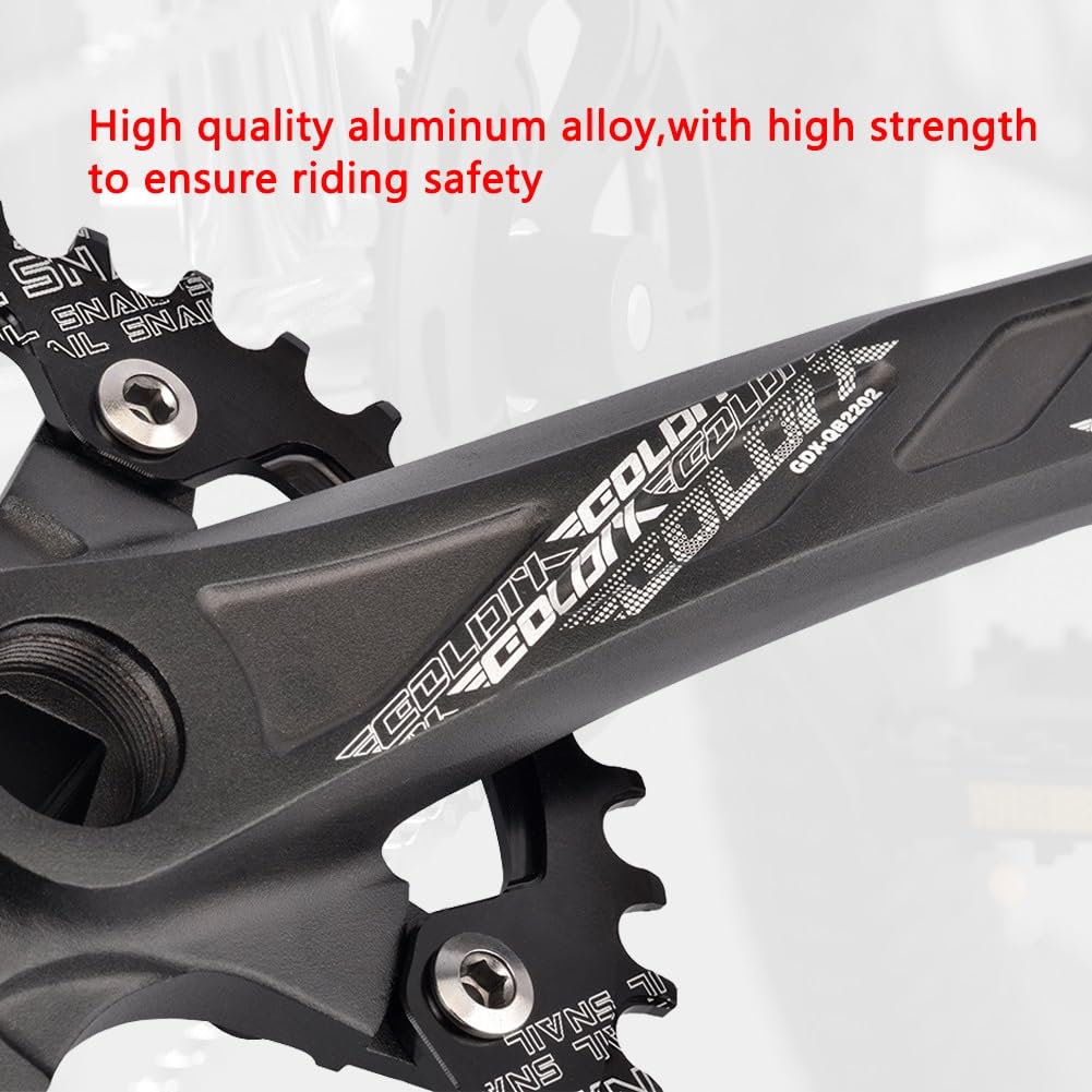 Guarnitura per Mountain Bike a velocità Singola 170/175 mm, pedivelle con Fori a Diamante per Bici da Strada con 104 corone Rotonde Strette e Larghe da 32/34/36/38/40/42 Denti, ADA