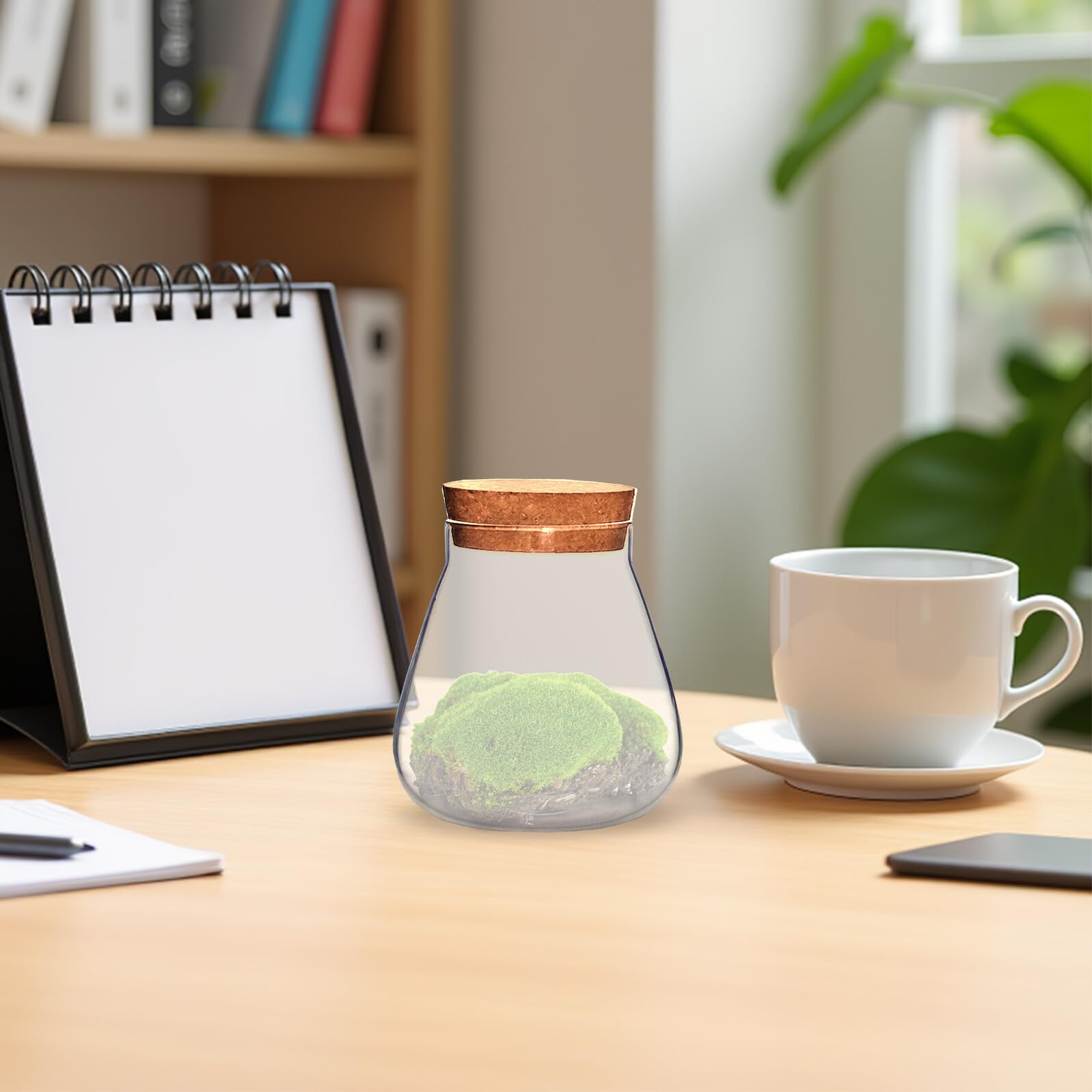 VINTORKY Glass Bottle Storage Pot with Cork Stopper for Micro