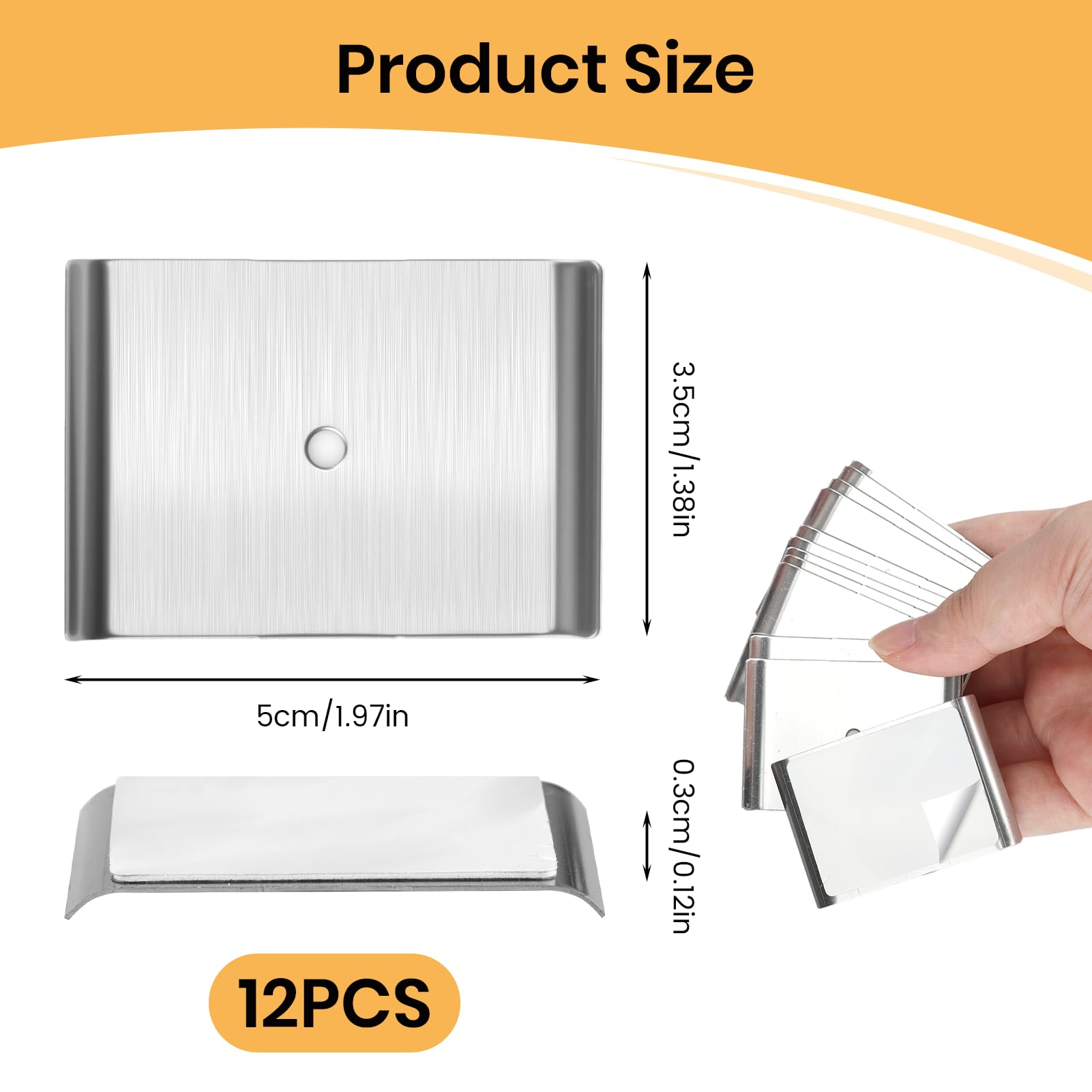 Under Cabinet Light Magnet stickys, Metal Adhesive Sheets（12PCS） — Amazon image 2