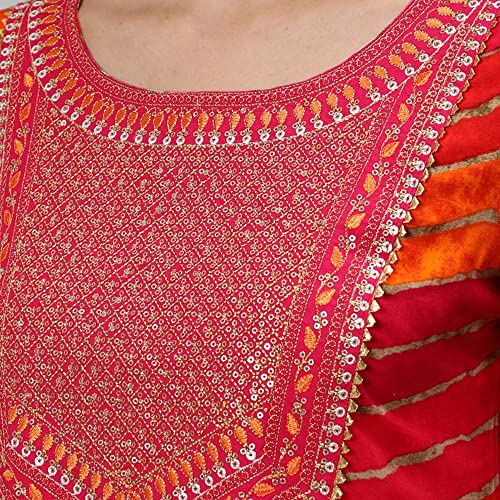 Image of anubhutee Rayon Leheriya Printed Festive Straight Kurta Pant Suit Set for Women