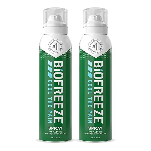 Biofreeze Spray para aliviar el dolor 4 onzas aerosol en aerosol paquete de 2 incoloro el embalaje puede variar