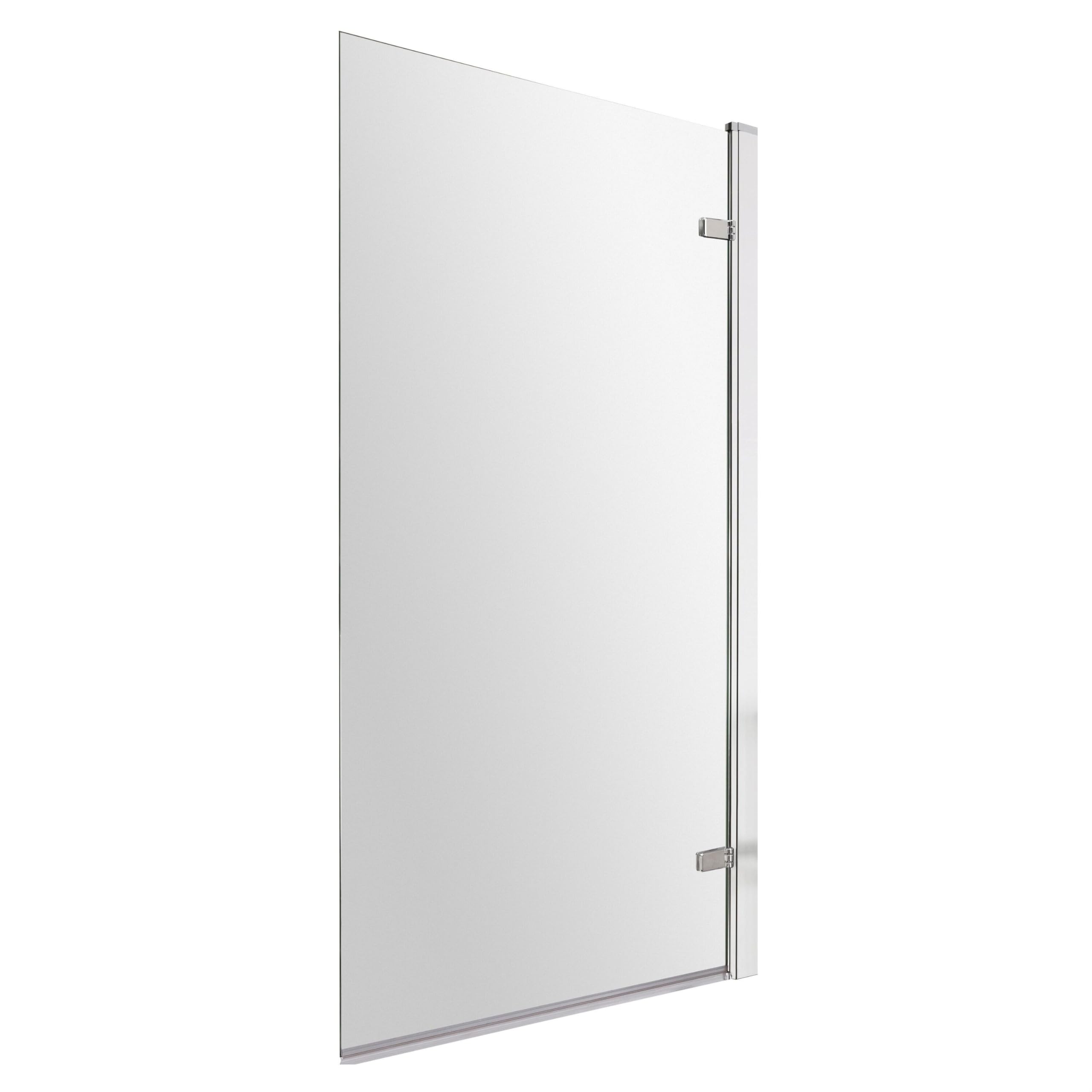 Balterley 830 x 1520mm Bath Shower Screen, Rectangular Shower Screens for Baths, 8mm Chrome Toughened Safety Bath Door Screen, Hinged Reversible Door Screens for Straight Baths (Chrome) — image 1