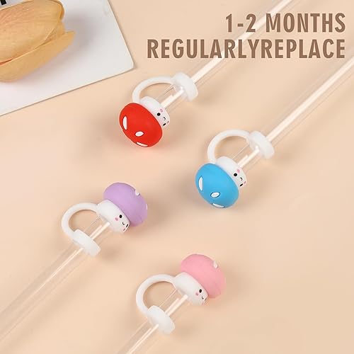 Miniatura 9 de 8 piezas de 0.394 in de silicona para popotes Stanley Cups 20, 30, 40 onzas, tapa de popote para vasos, reutilizable, a prueba de polvo, simple y