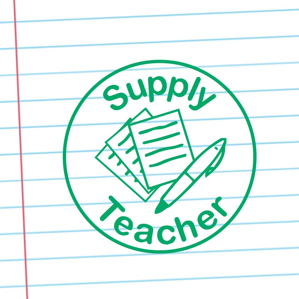 T.A. Assisted Work Teacher Stamp. Self-Inking, 22mm, Reinkable, Quality - View #2