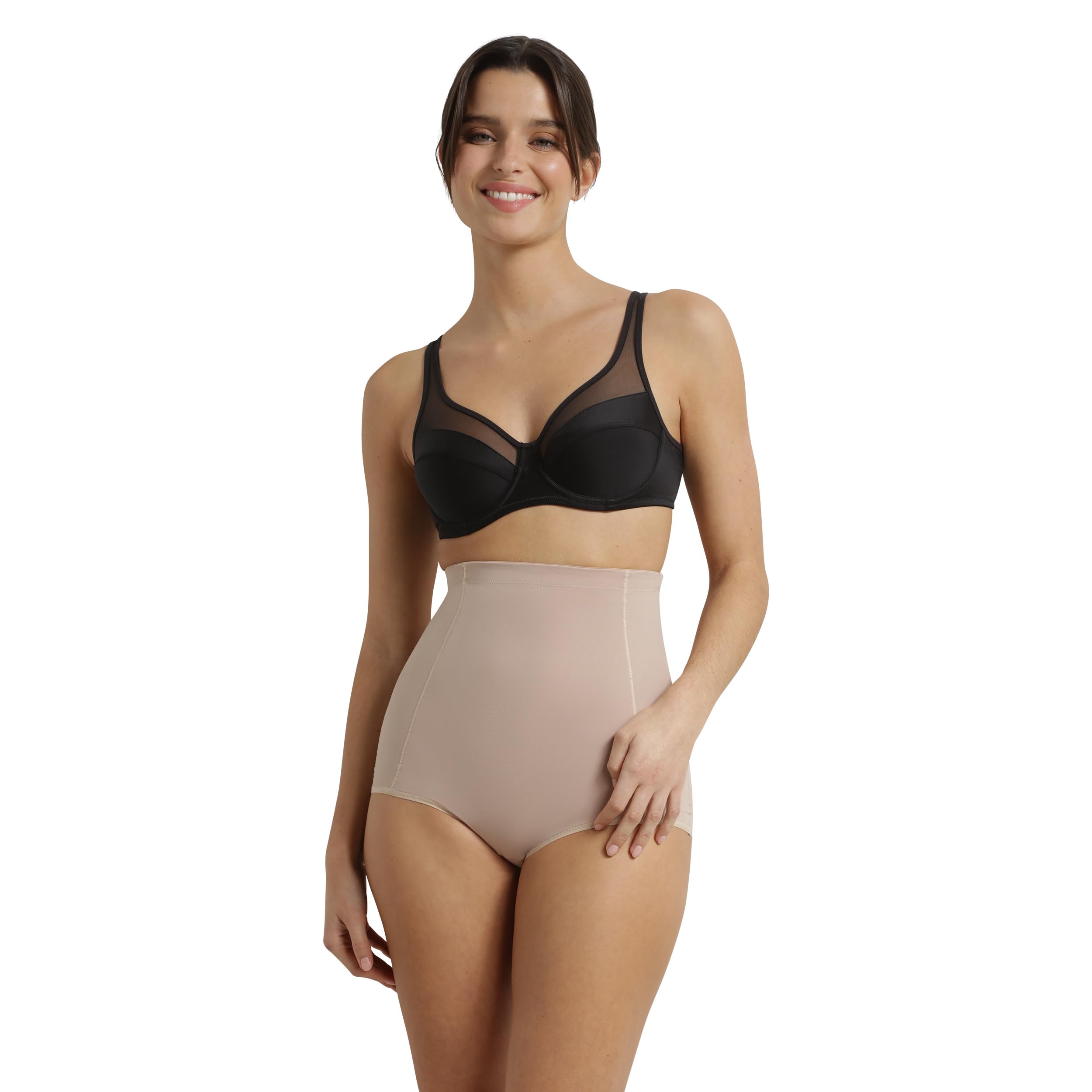 DIM Femme - Culotte Taille Haute Sculptante | Effet Gainant Silhouette | Maintien Ciblé Ventre & Hanches | Invisible sous Les Vêtements