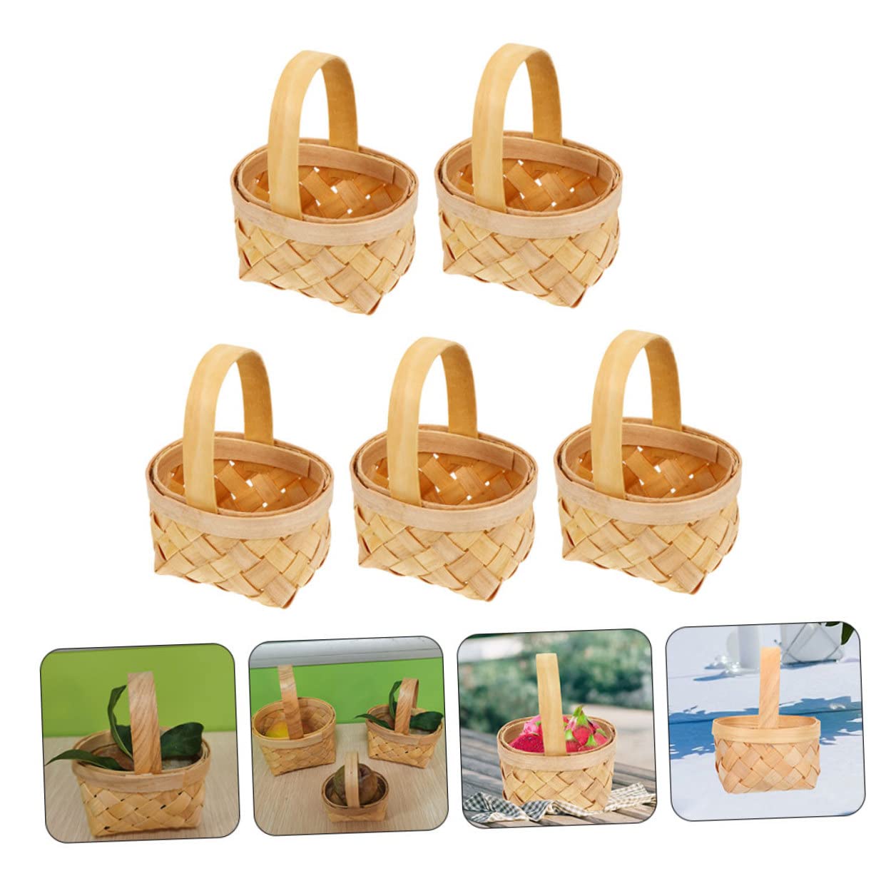 20stücke Miniatur Handgewebte Korb-süßigkeiten Verpackungsboxen Für Hochzeiten Partys Und Gastgeschenke Rustikaler Look Für Festlichkeiten Geeignet Für Tischdekoration Und