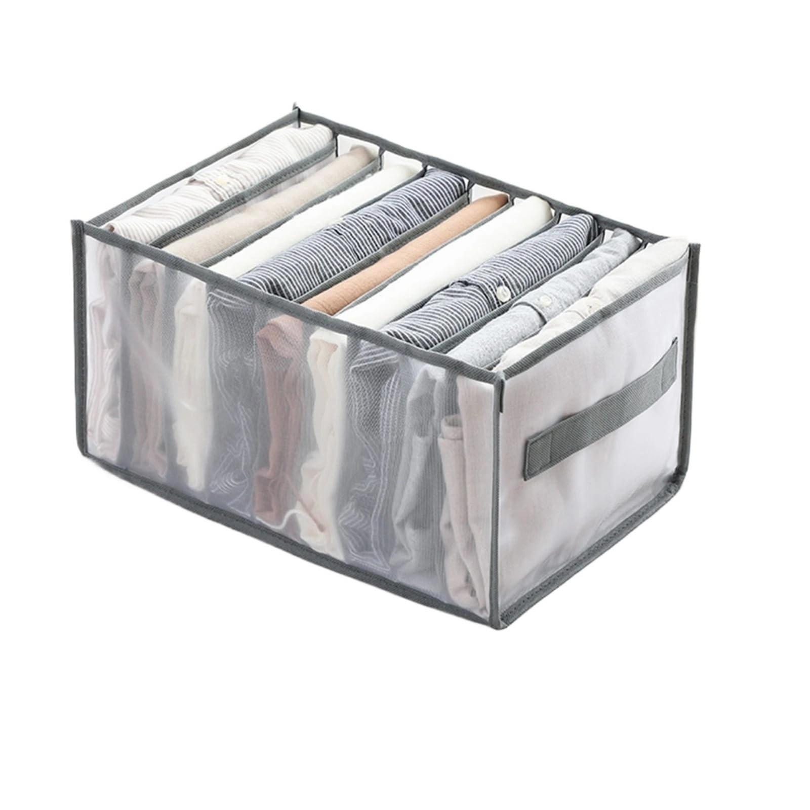 MKLHAVB Fabric Underwear Bra Storage Box Sorting Panty Socks Compartment Drawer Organizer Home(Gray 9 grids)
