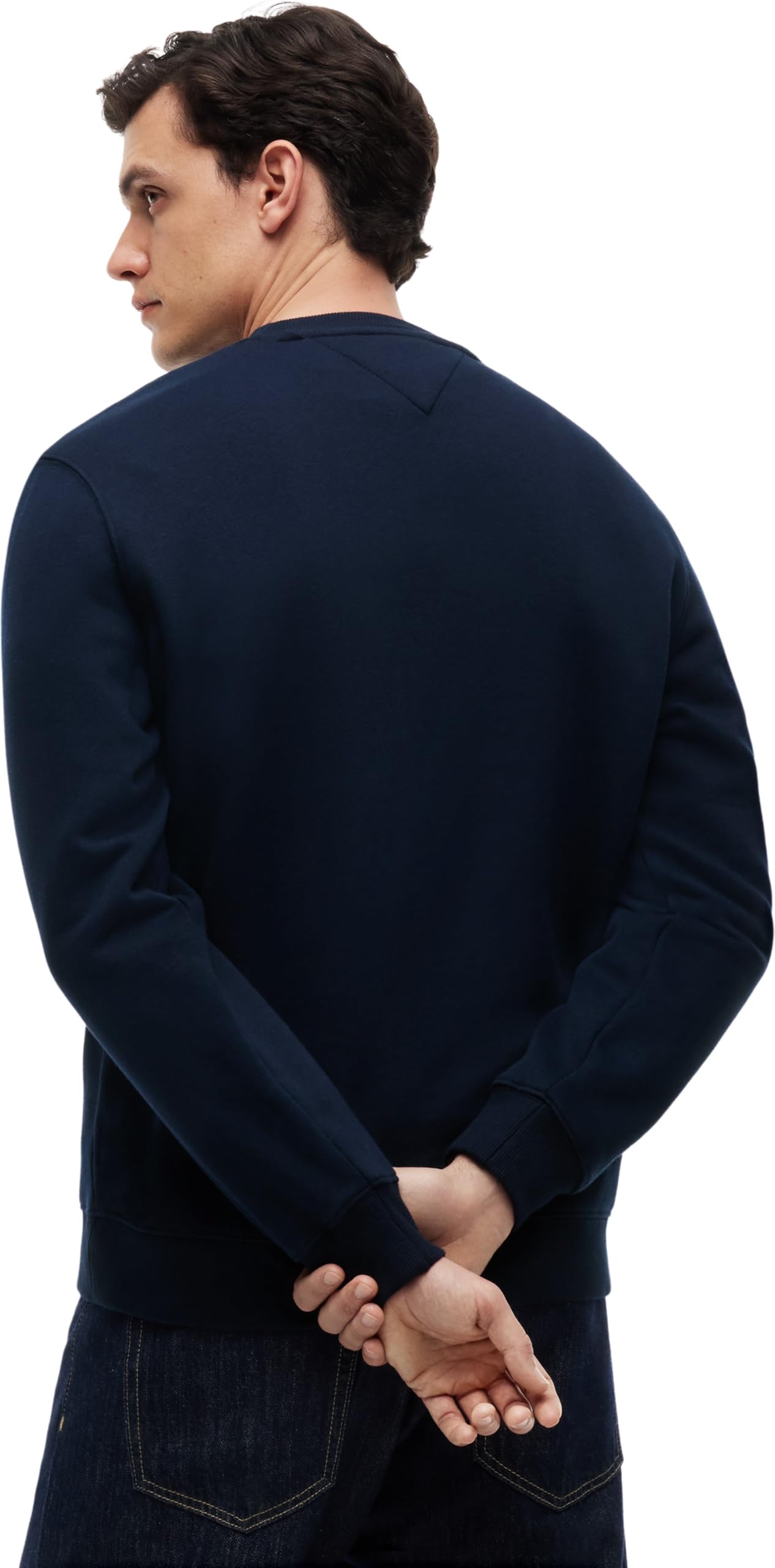 Tommy Jeans Uomo Felpa Regular Fit Flag Fleece Scollo Rotondo