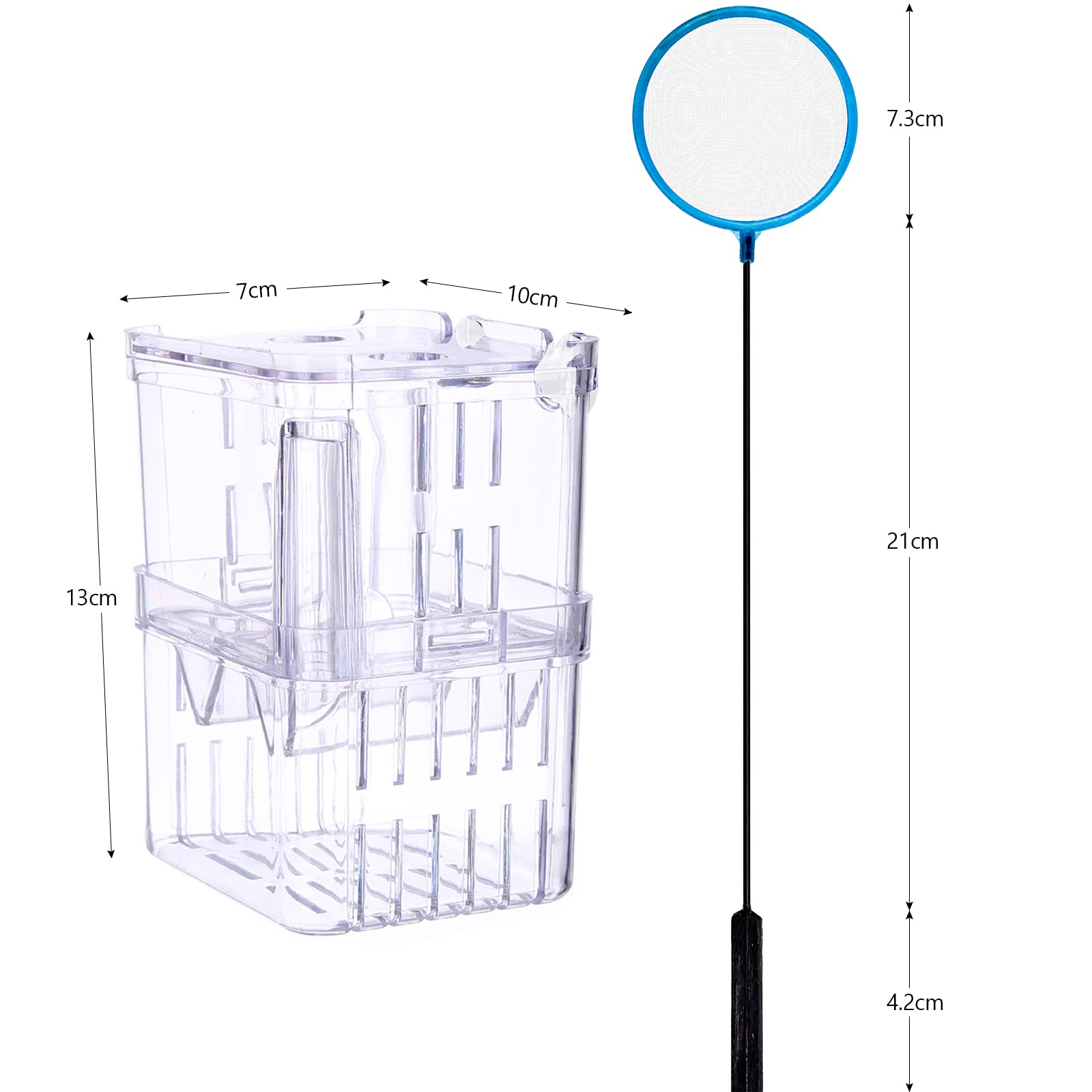 Caja de Cría de Peces de plástico Incubadora de Peces Caja,Caja de Aislamiento de Peces de Doble Capa con Ventosas para Peces Bebé