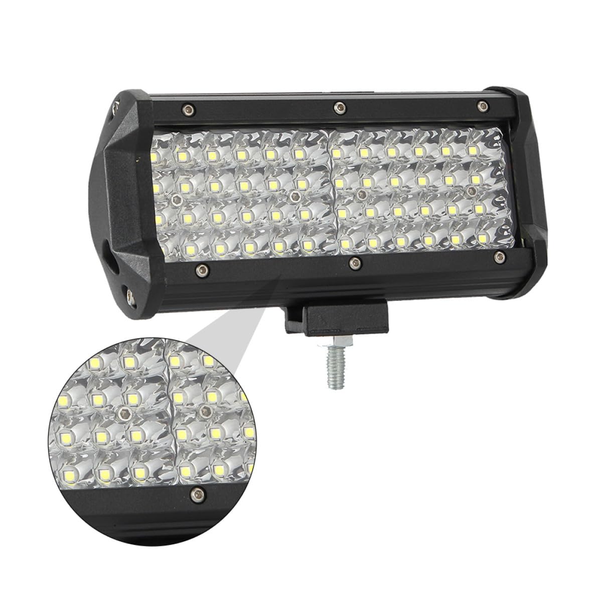 Barre Lumineuse LED Projecteur de Toit 480w et Suv et Bateau en Alliage D'aluminium Dissipateur Thermique Multiple Éclairage Uniforme, Lampe Noire pour Conduite hors Route