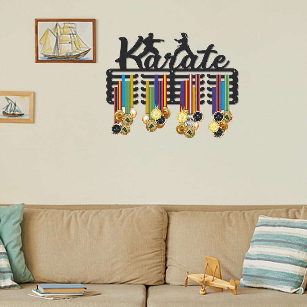SUPERDANT Colgador de Medallas Karate Porta Medallas Karate Porta Medallas Personalizado para Karateka 5 filas de 20 ganchos Colgador Medallas de Capacidad Mejorado para Regalos para Niños e Hijos