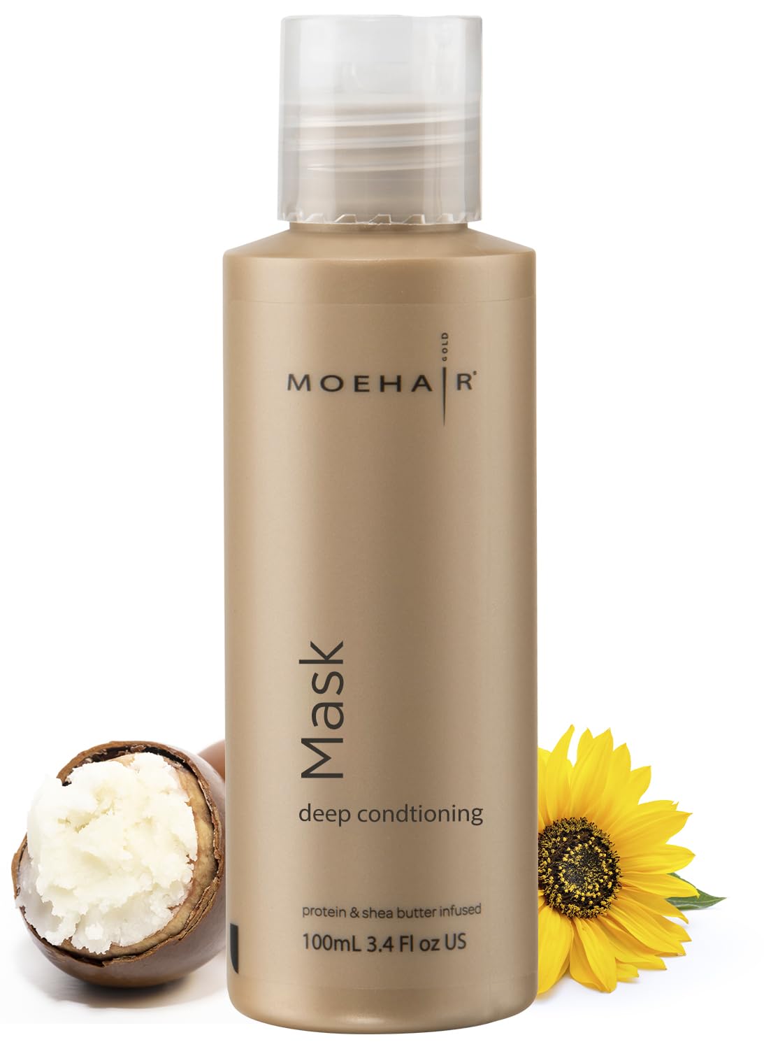 MOEHAIR Hair Mask | Hydrating Hair Mask with Shea Butter, Proteins, and Olive Oil | Hair Mask for Damaged Hair | Smoothens Hair and Intensely Moisturizes | Sulfate and Paraben-Free (3.4 Fl. Oz)